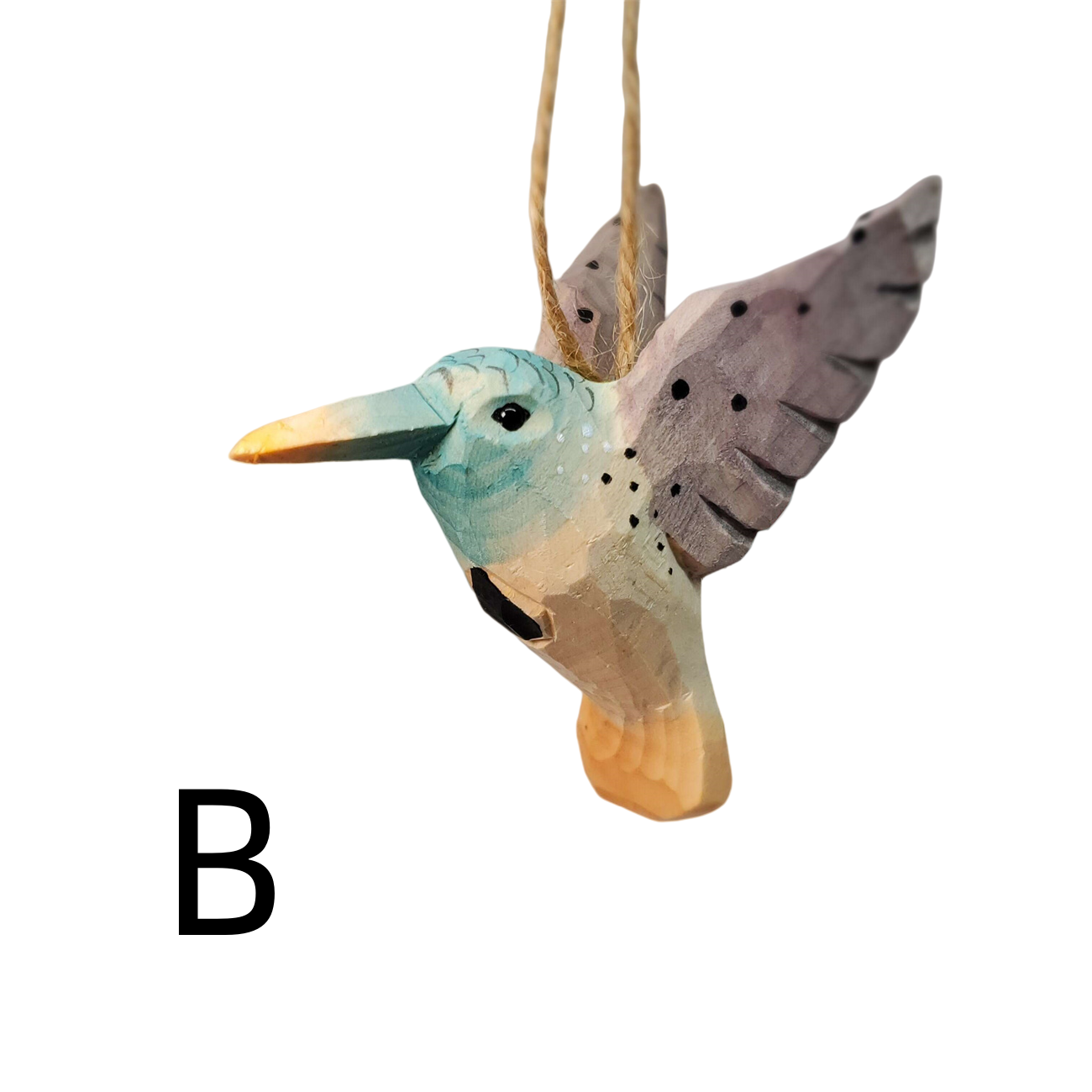 Hummingbird Hanging Painted Wood Bird Ornaments