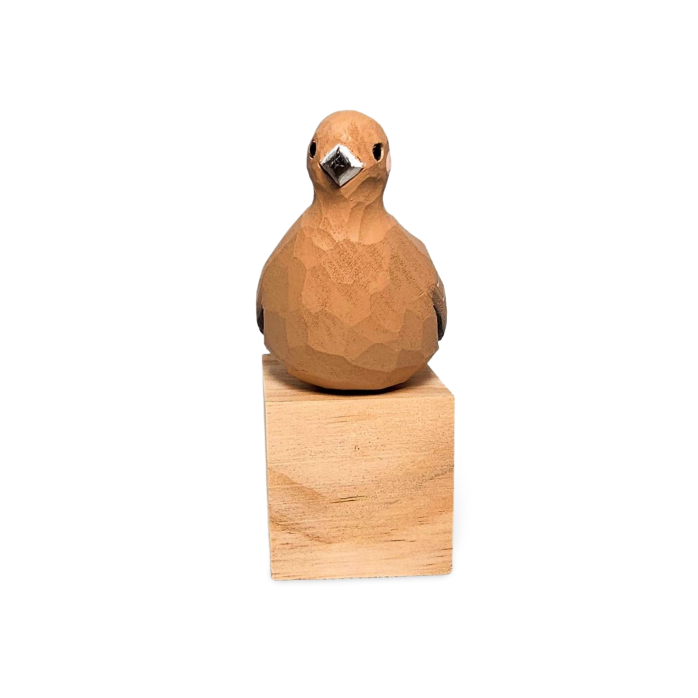 Hand-Painted Mourning Dove Sculpted Wood Bird Figure