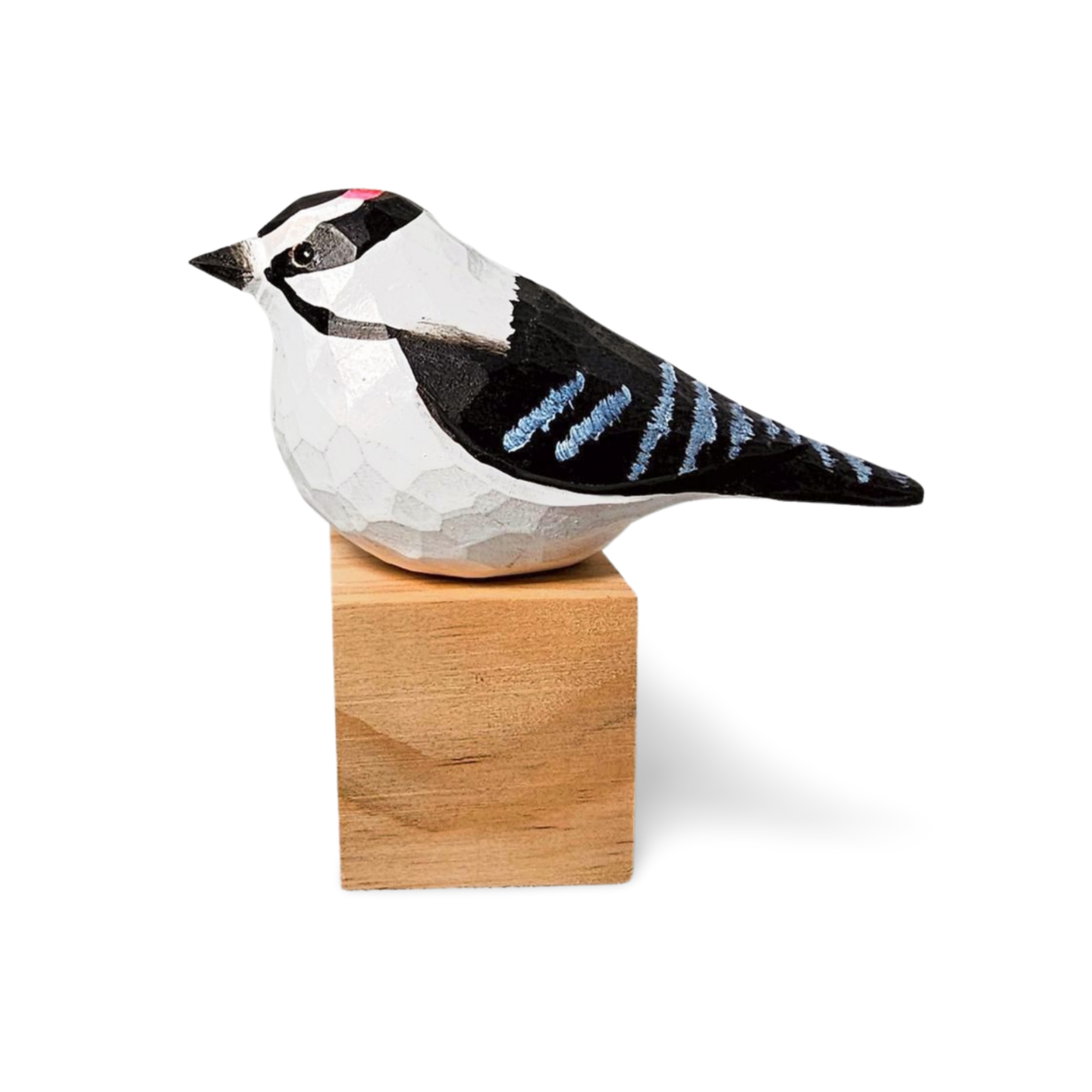 Hand-Painted Downy Woodpecker Figurine