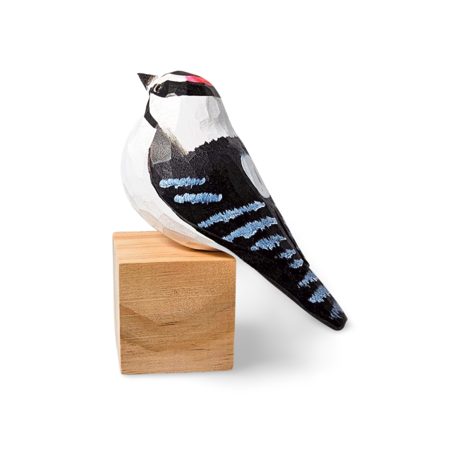 Hand-Painted Downy Woodpecker Figurine