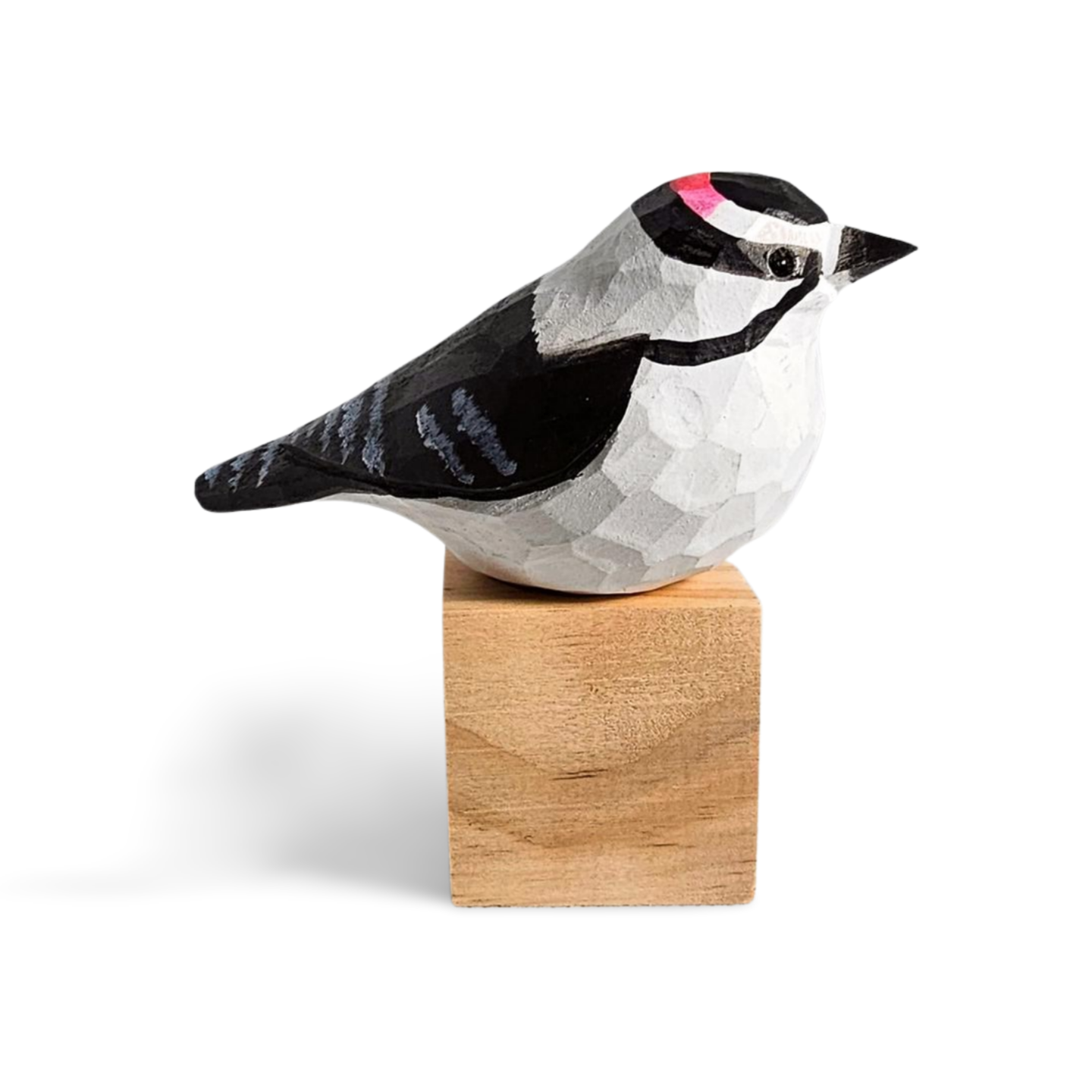 Hand-Painted Downy Woodpecker Figurine