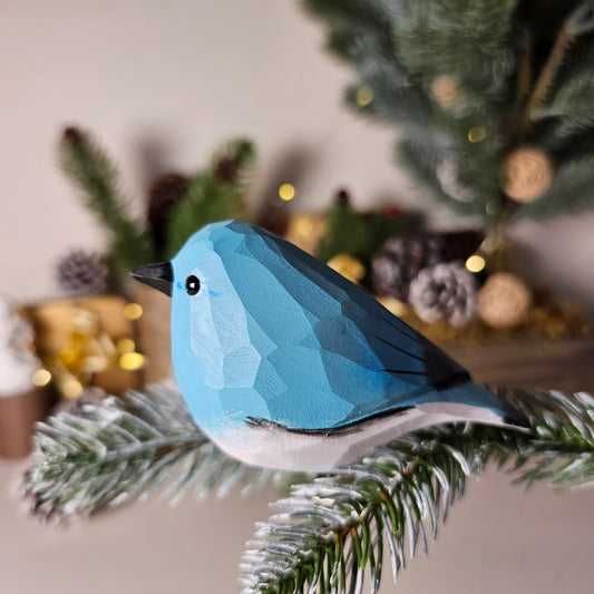 Mountain Bluebird Clip-on Bird Ornament