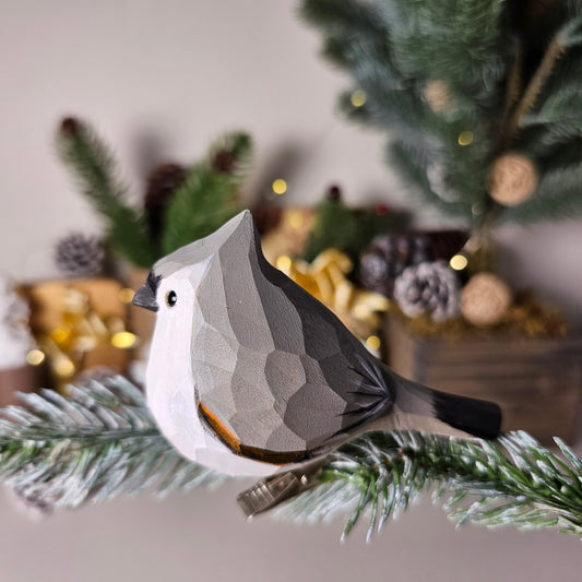 Tufted Titmouse Bird Clip-on Ornament