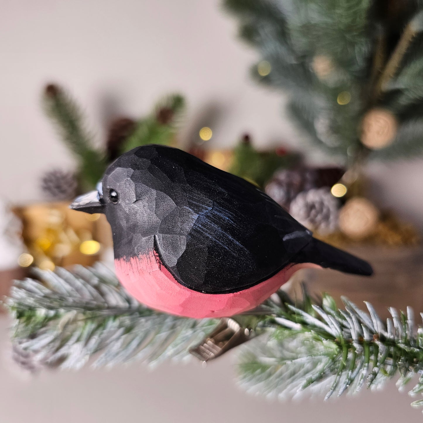 Pink Robin Clip-on Bird Ornament