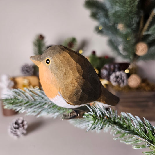 European robin (Erithacus rubecula) Clip-on Bird Ornament