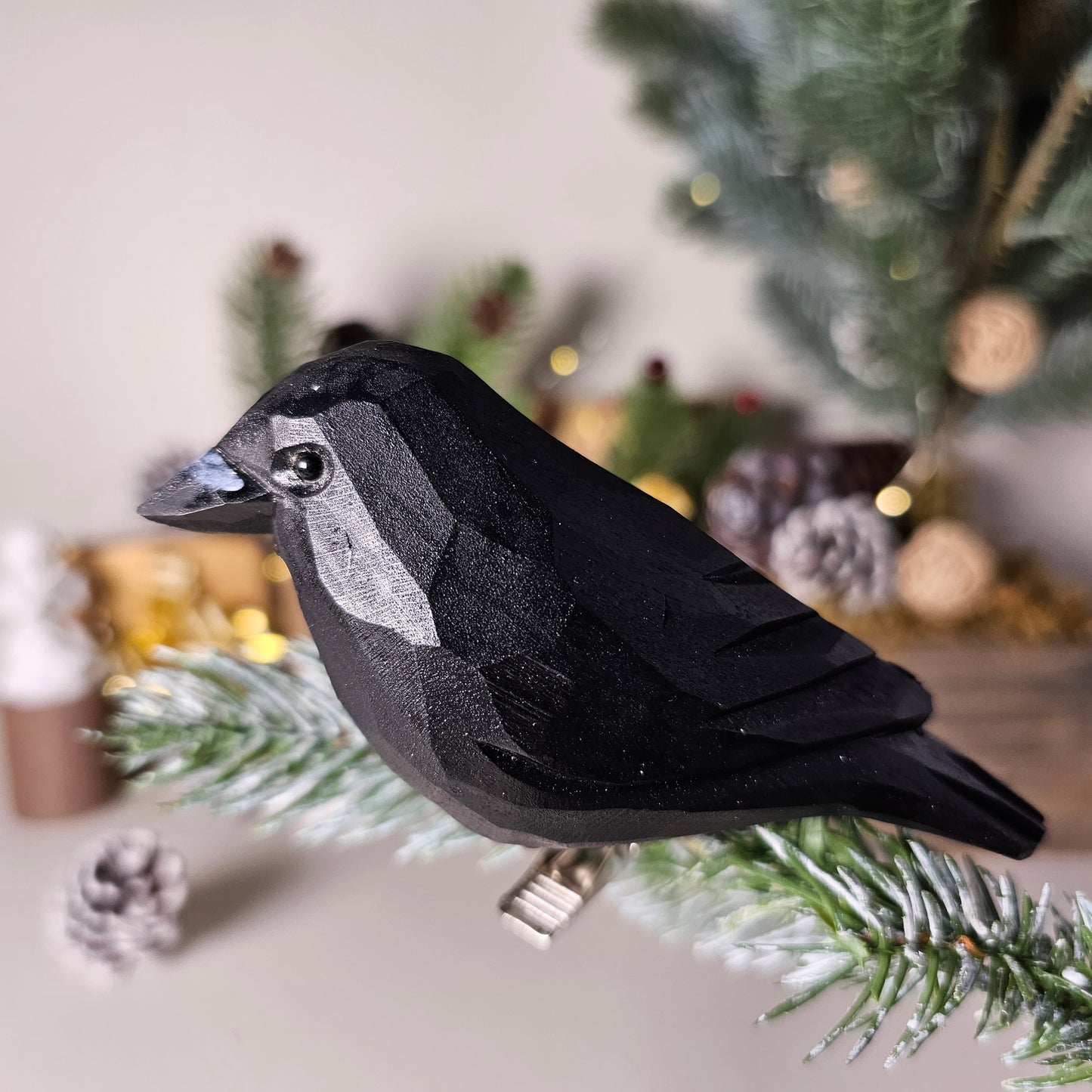 Crow Clip-on Bird Ornament