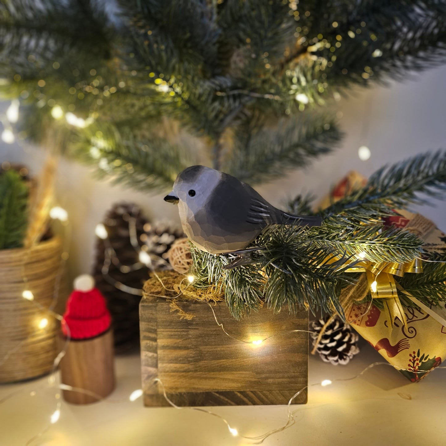 Canada Jay Clip-on Bird Ornament