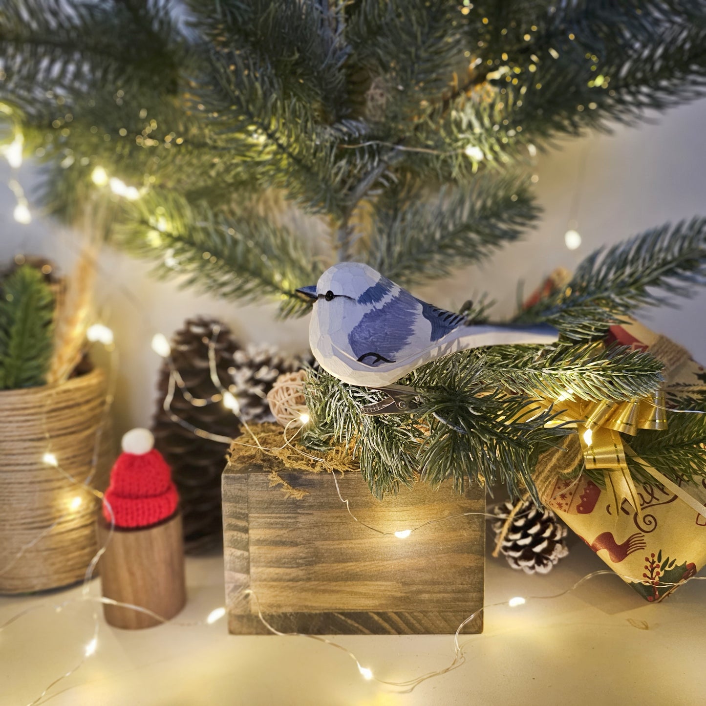 Azure Tit Clip-on Bird Ornament