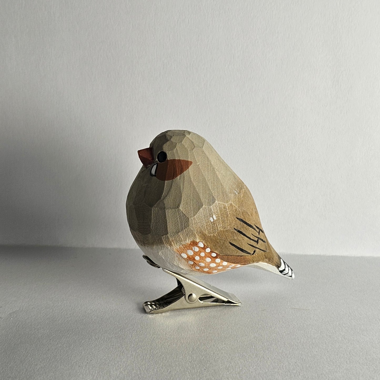 Zebra Finch Bird Clip-on Ornament