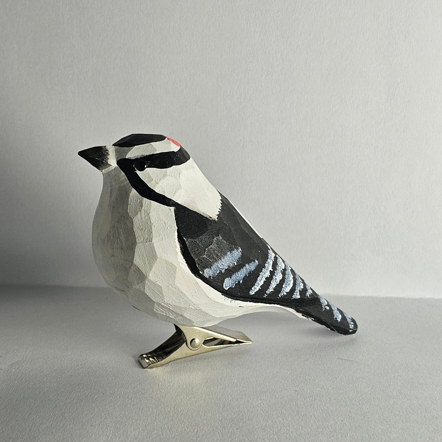 Downy Woodpecker Clip-on Bird Ornament