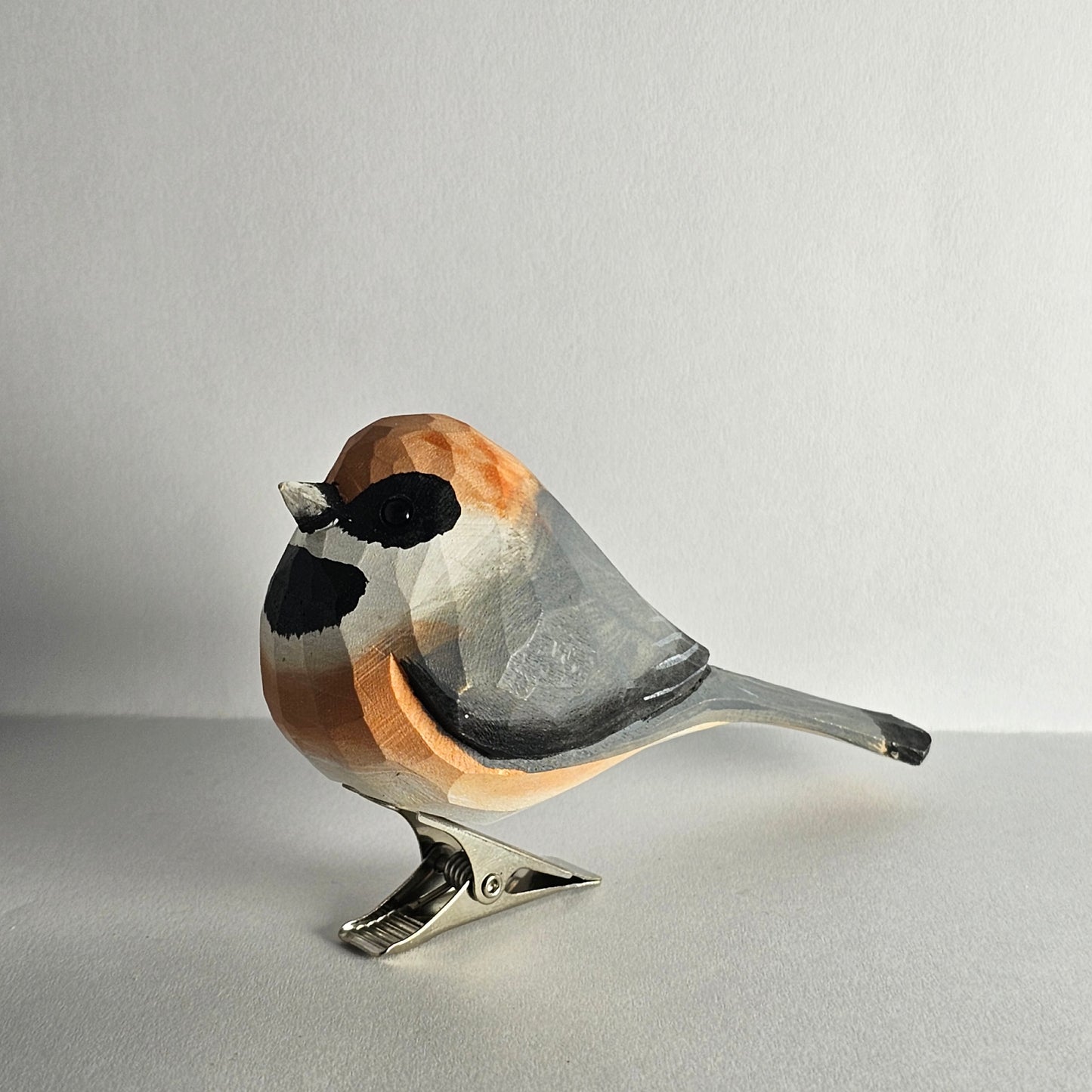 Black-Throated-Bushtit Clip-on Bird Ornament