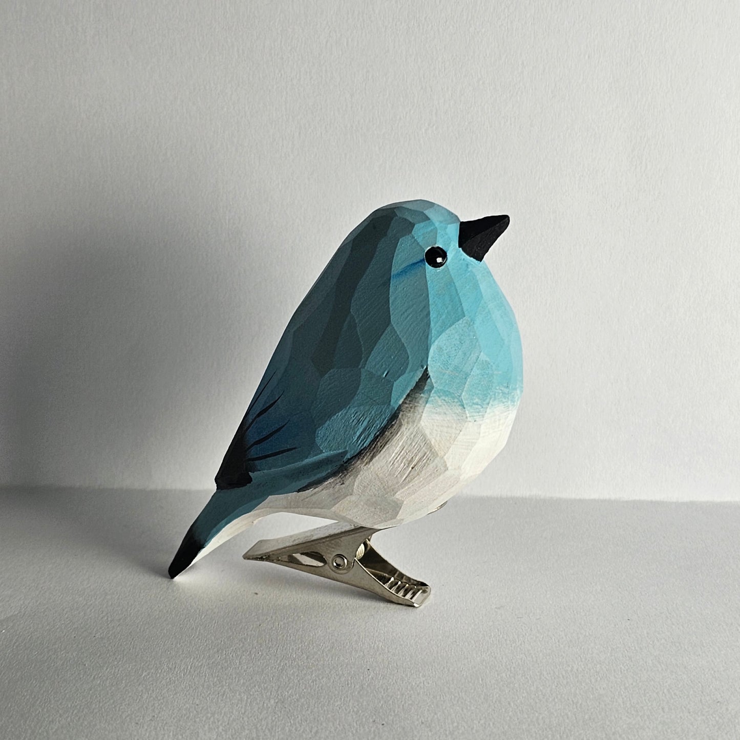 Mountain Bluebird Clip-on Bird Ornament