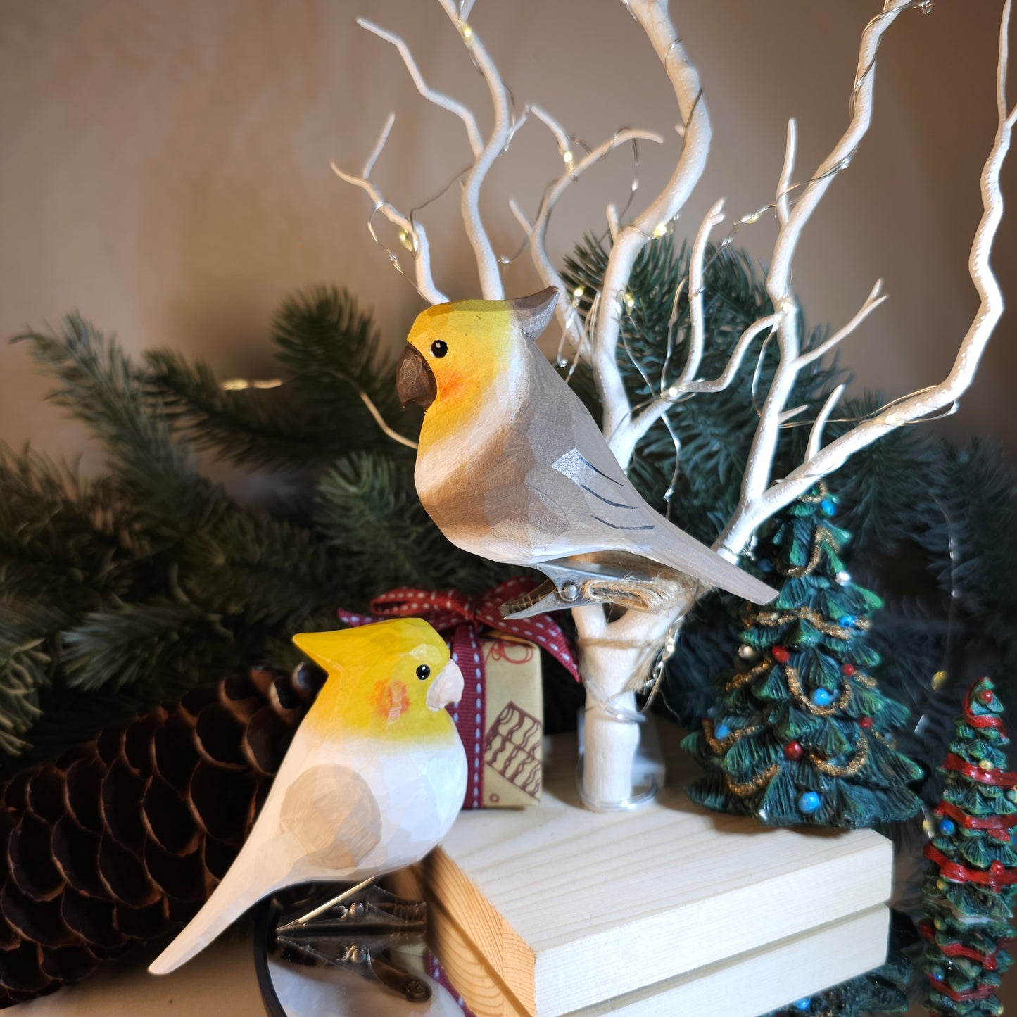 Cockatiel Clip-on Bird Ornament