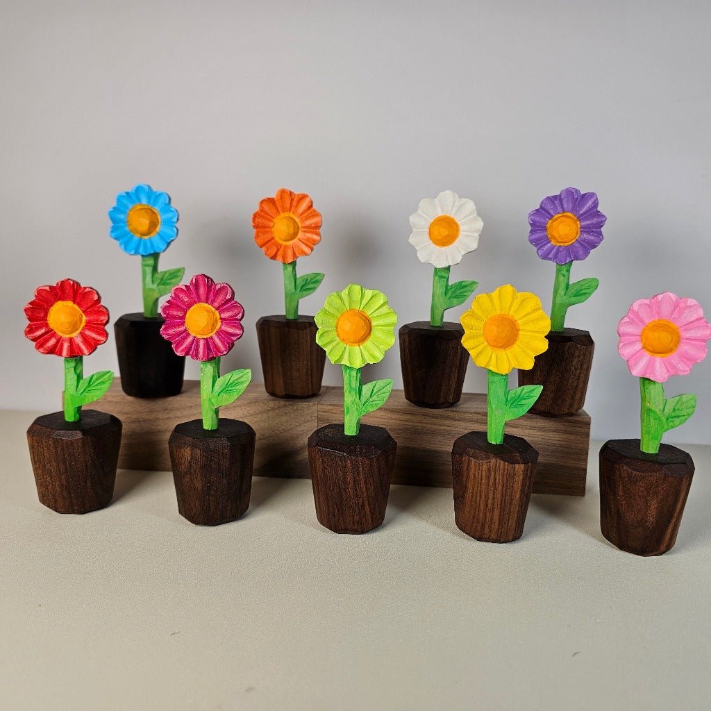 Handcrafted Daisy Wooden Sculpture