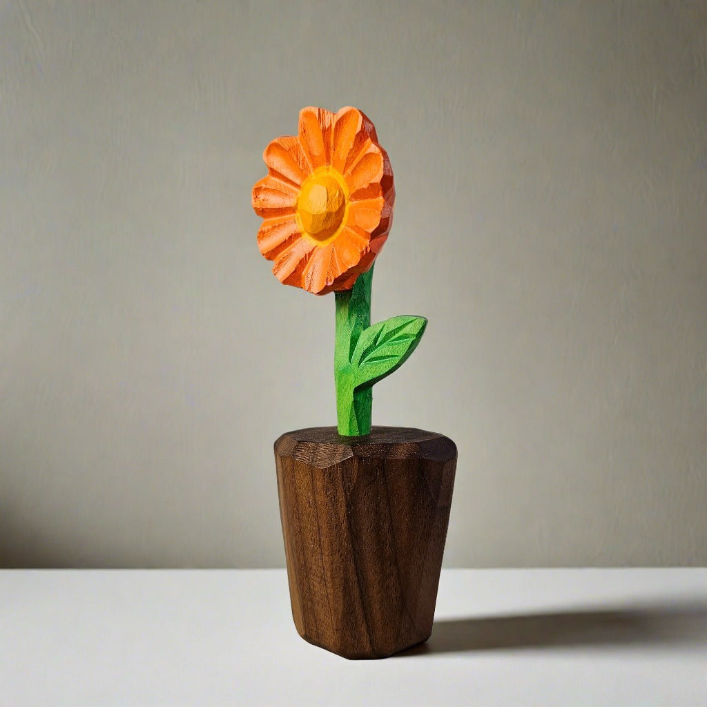 Handcrafted Daisy Wooden Sculpture