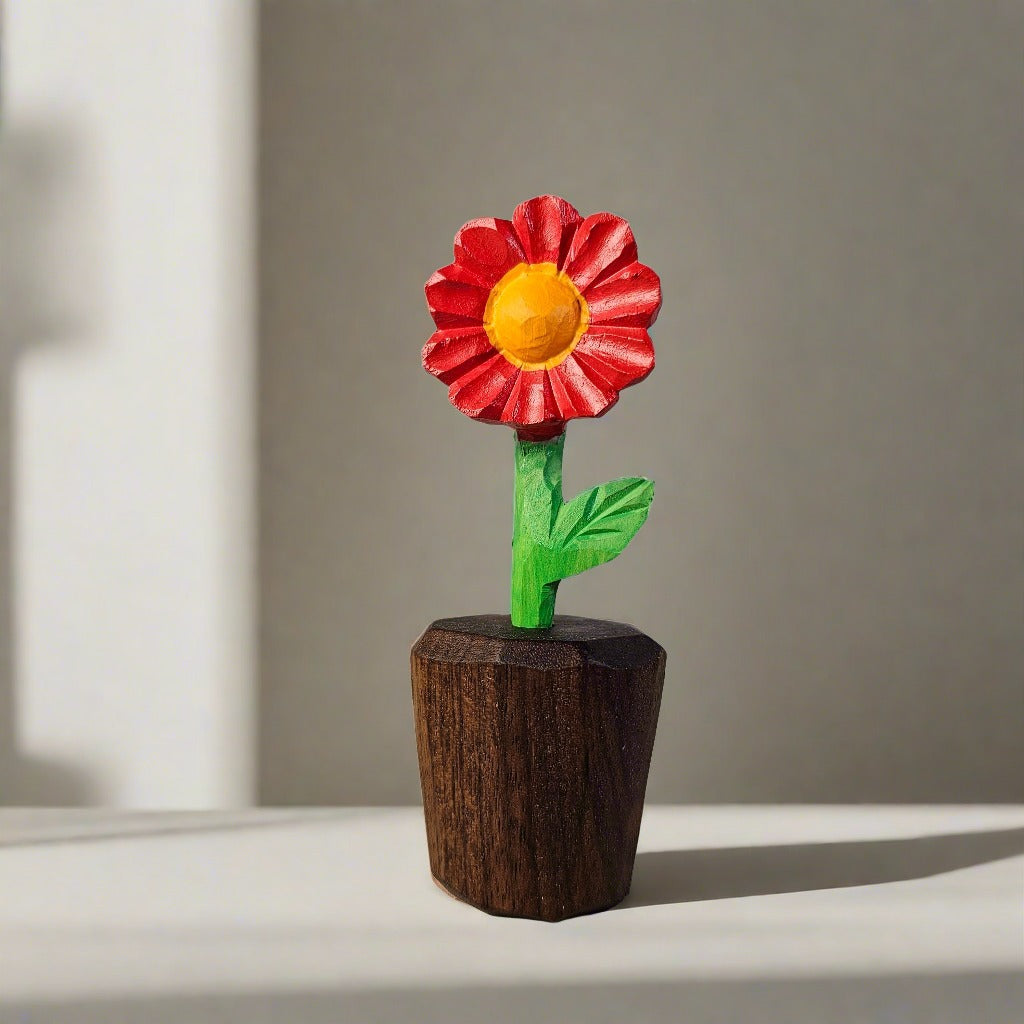 Handcrafted Daisy Wooden Sculpture