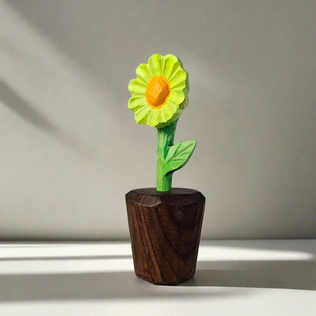 Handcrafted Daisy Wooden Sculpture