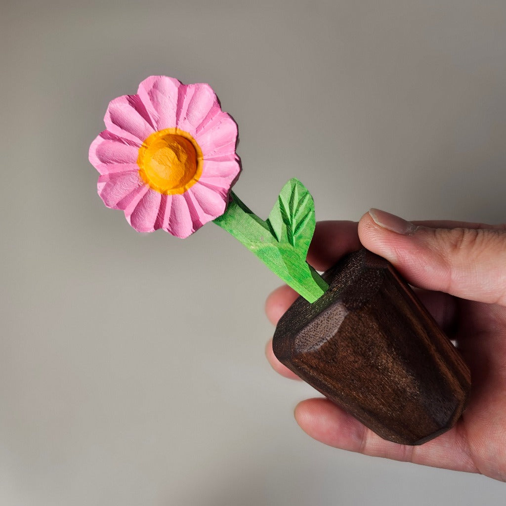 Handcrafted Daisy Wooden Sculpture