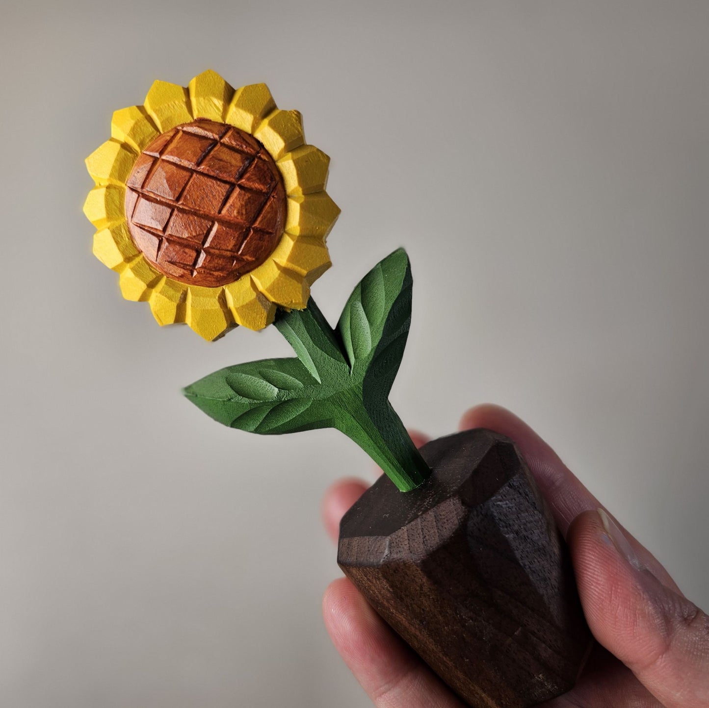 Handcrafted Sunflower Wooden Sculpture with Gift Box