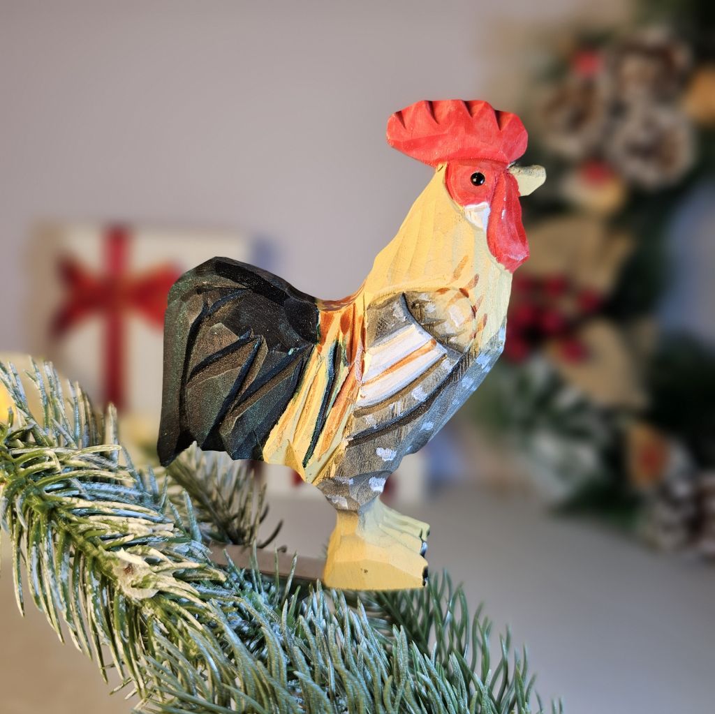 Chicken Wooden Clip-on Christmas Tree Ornament