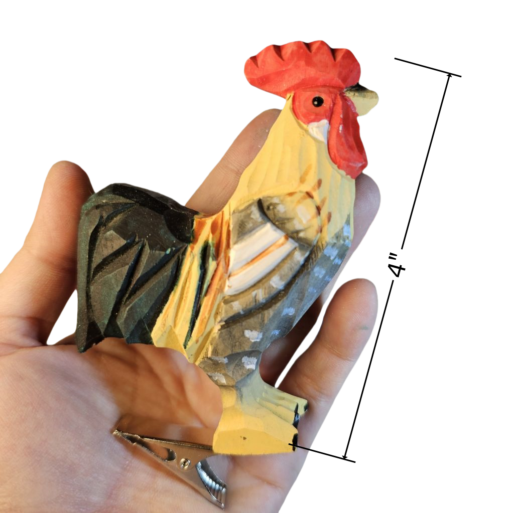 Chicken Wooden Clip-on Christmas Tree Ornament