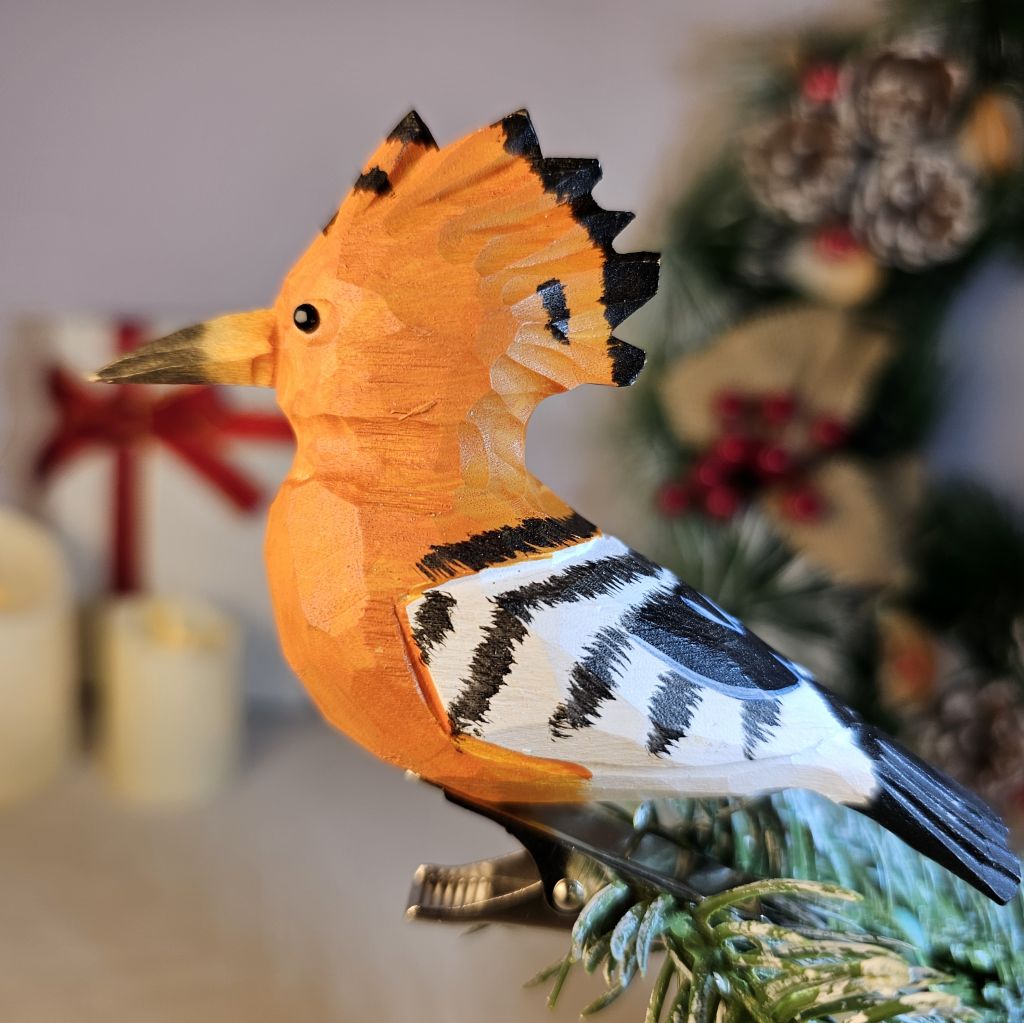 Hoopoe Wooden Clip-on Christmas Tree Ornament