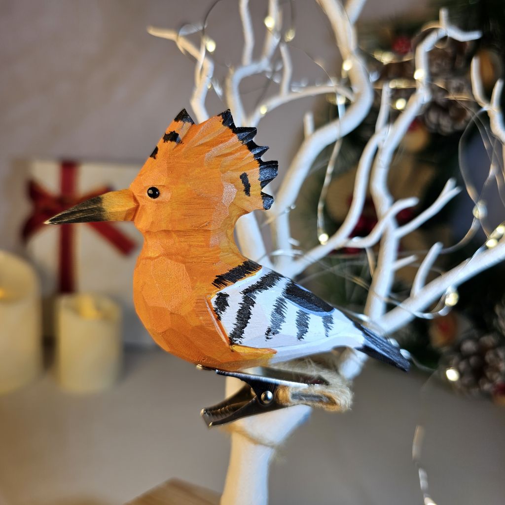 Hoopoe Wooden Clip-on Christmas Tree Ornament