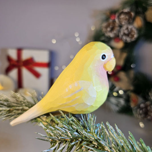 Parakeet Wooden Clip-on Christmas Tree Ornament