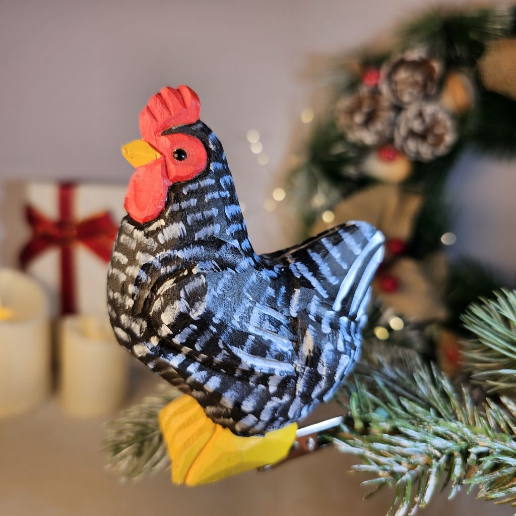 Chicken Wooden Clip-on Christmas Tree Ornament