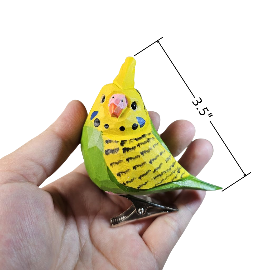 Budgie Wooden Clip-on Christmas Tree Ornament