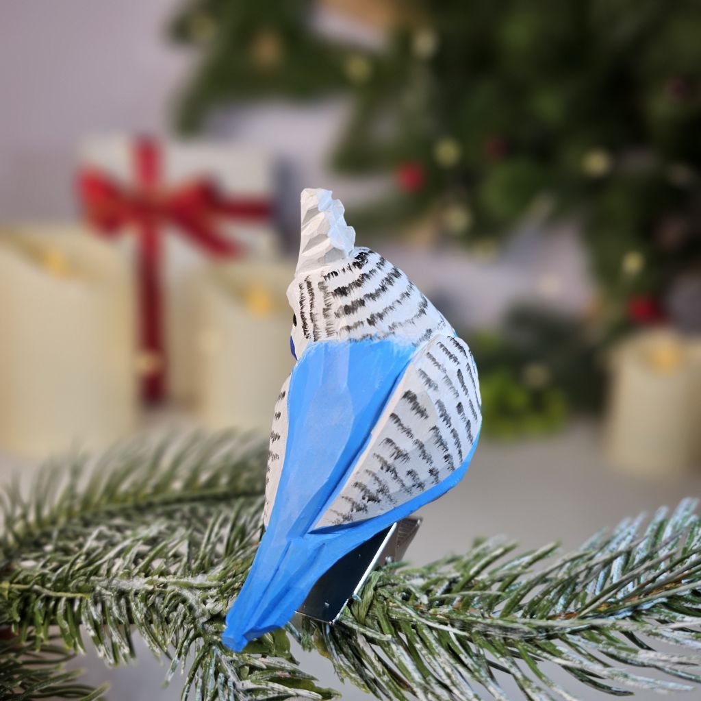 Budgie Wooden Clip-on Christmas Tree Ornament