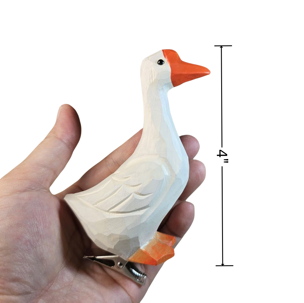 Goose Wooden Clip-on Christmas Tree Ornament