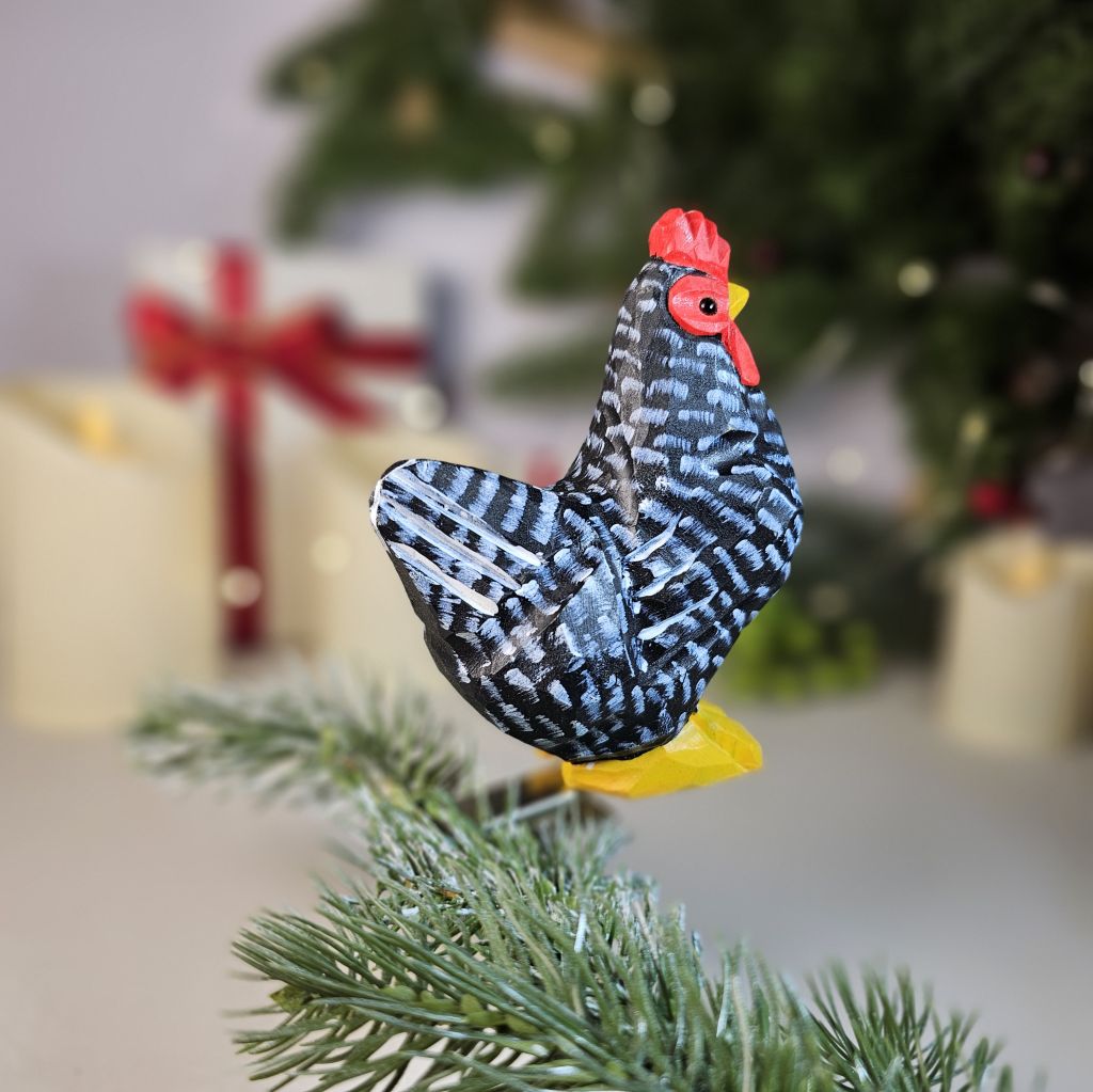 Chicken Wooden Clip-on Christmas Tree Ornament