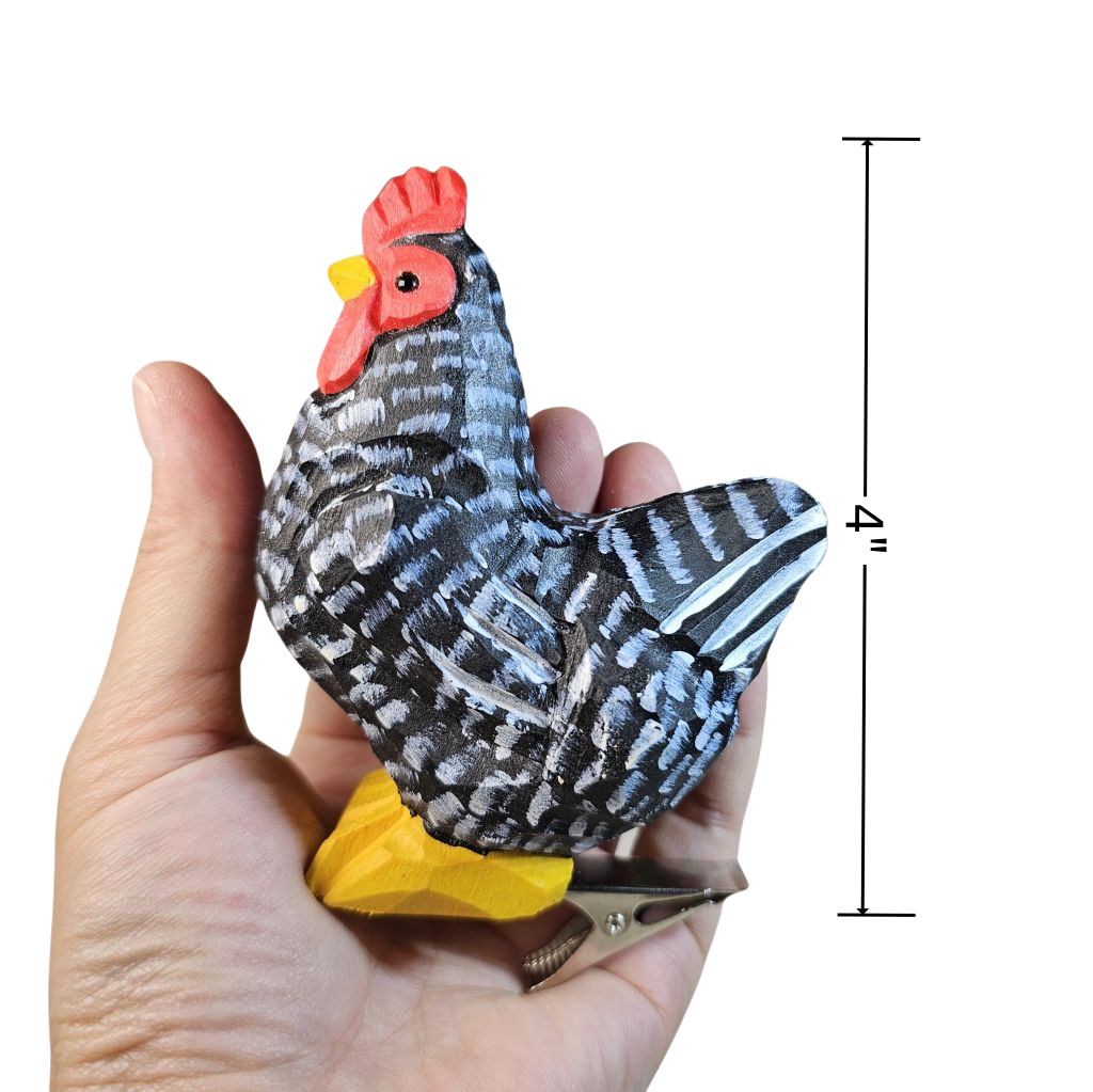 Chicken Wooden Clip-on Christmas Tree Ornament