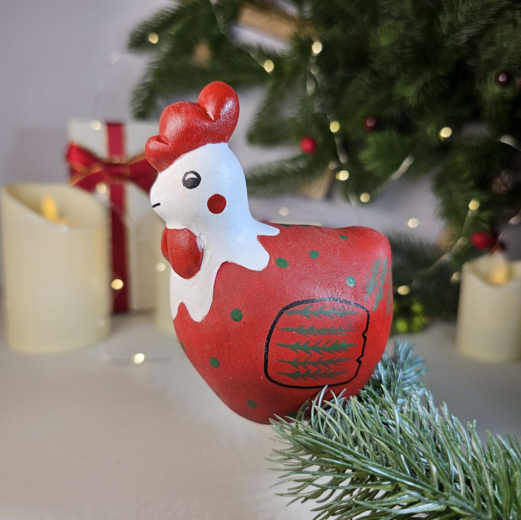 Chicken Wooden Clip-on Christmas Tree Ornament