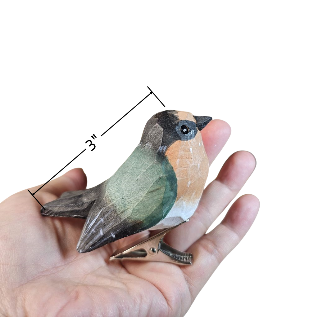 Swallow Wooden Clip-on Christmas Tree Ornament