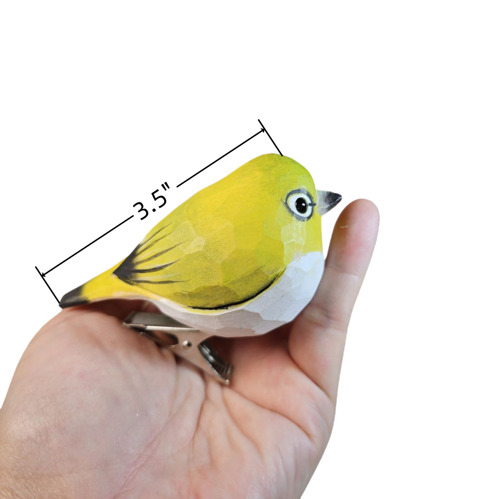 White-eyes Wooden Clip-on Christmas Tree Ornament