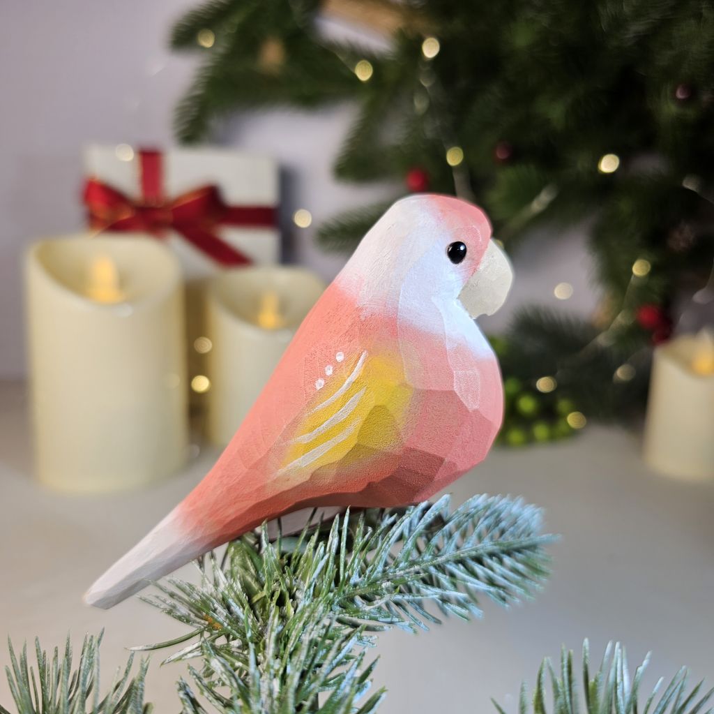 Parakeet Wooden Clip-on Christmas Tree Ornament