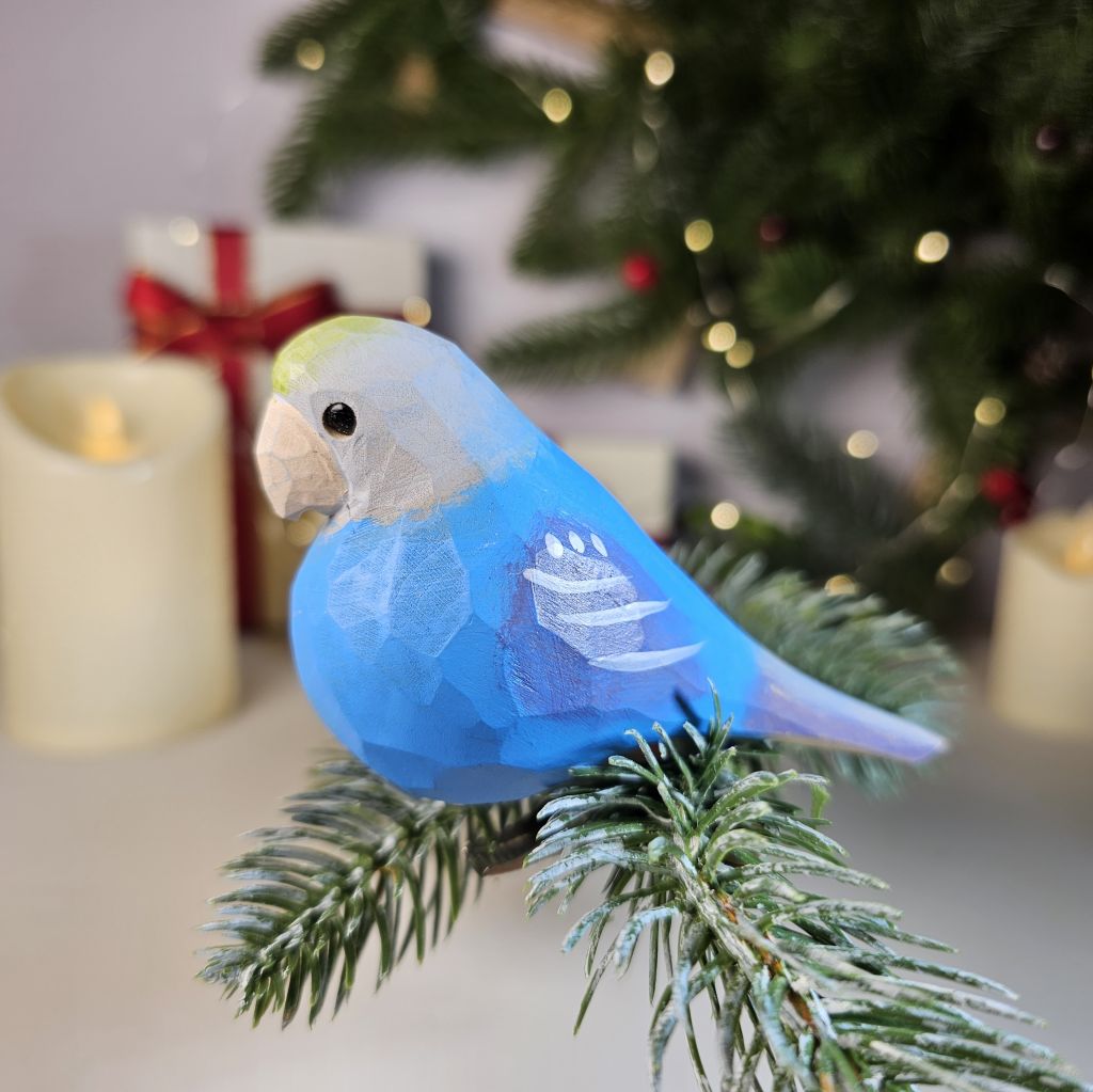 Parakeet Wooden Clip-on Christmas Tree Ornament