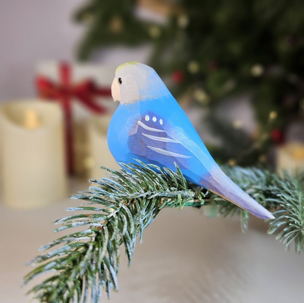 Parakeet Wooden Clip-on Christmas Tree Ornament