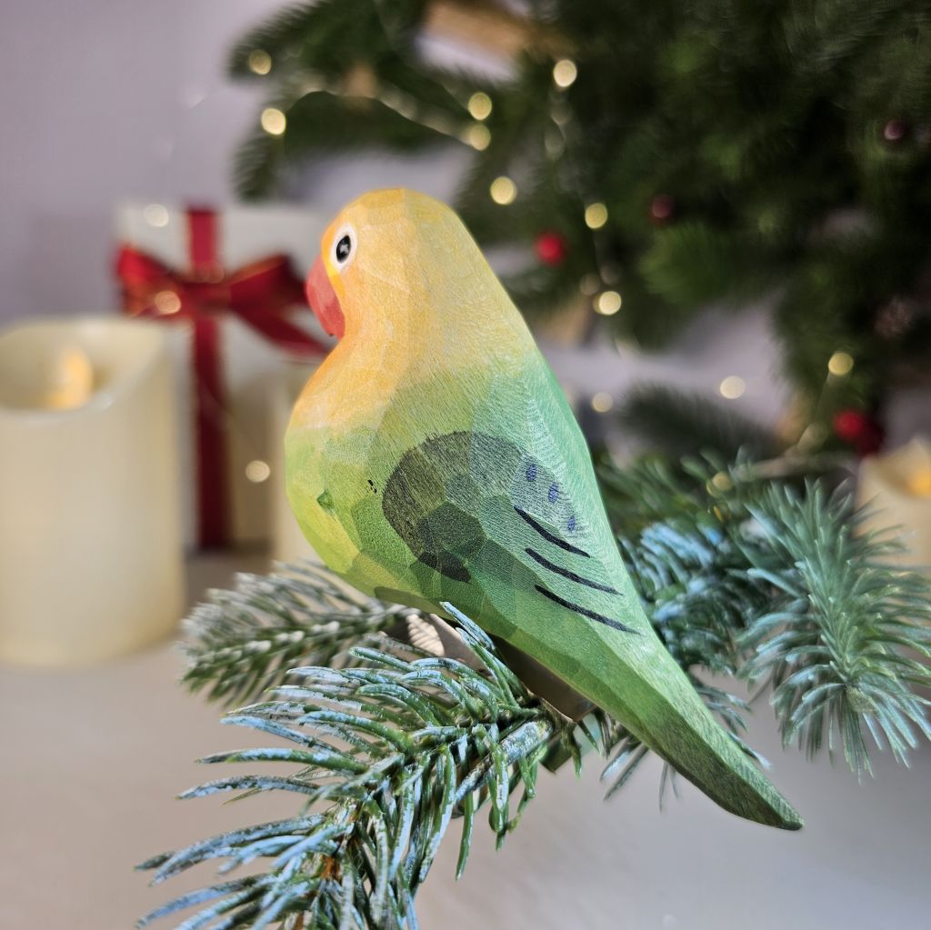 Parakeet Wooden Clip-on Christmas Tree Ornament