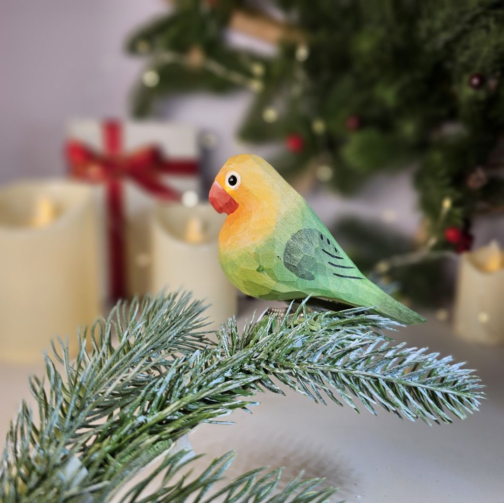 Parakeet Wooden Clip-on Christmas Tree Ornament