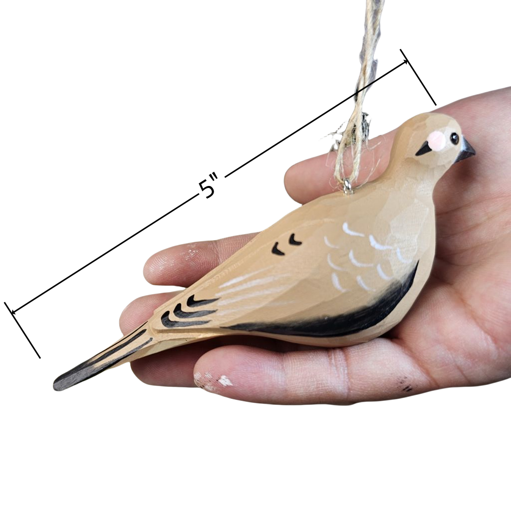 Mourning Dove Wooden Christmas Tree Ornament