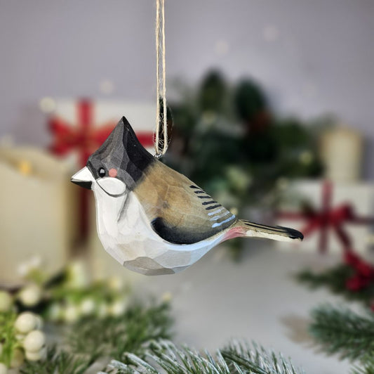 Red-whiskered Bulbul Wooden Christmas Tree Ornament