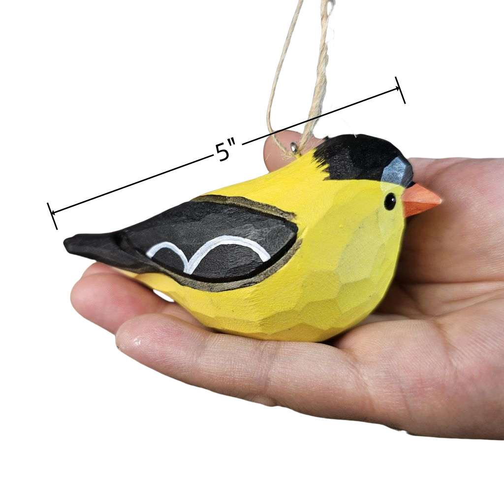 American Goldfinch Wooden Hanging Christmas Tree Ornament