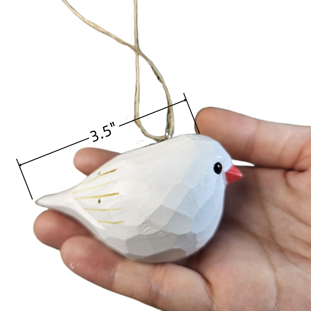 Zebra Finch Wooden Christmas Tree Ornament