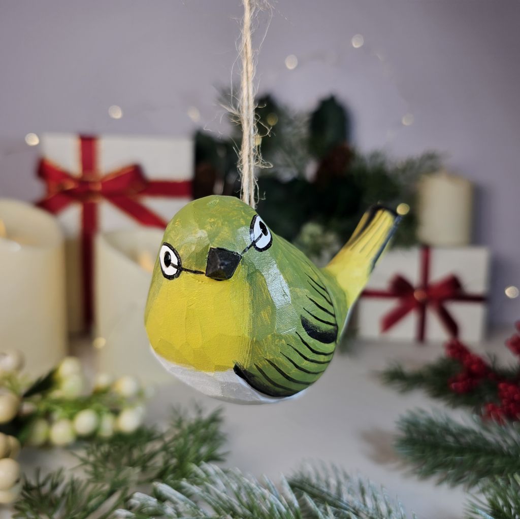 White-Eyes Wooden Christmas Tree Ornament