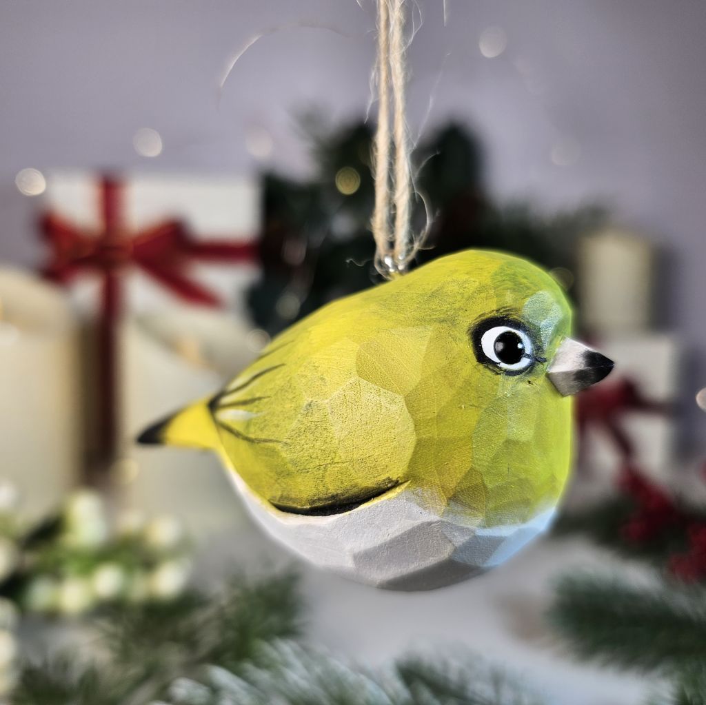 White-Eyes Wooden Christmas Tree Ornament