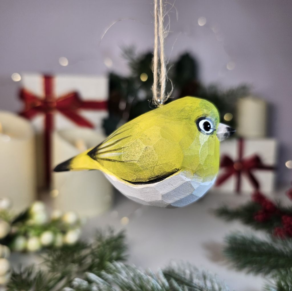 White-Eyes Wooden Christmas Tree Ornament