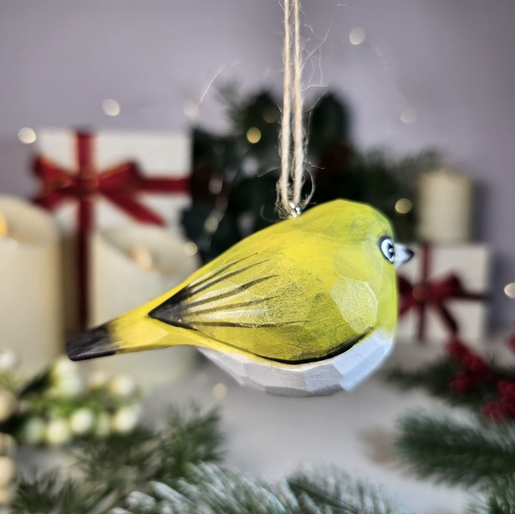 White-Eyes Wooden Christmas Tree Ornament